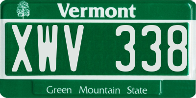 VT license plate XWV338