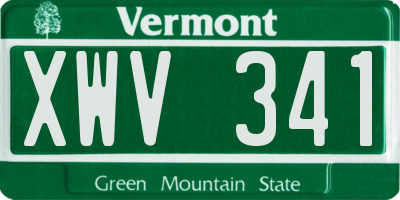 VT license plate XWV341