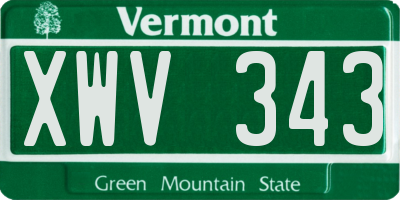 VT license plate XWV343