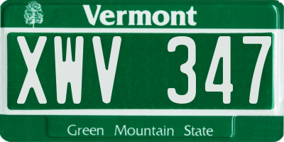 VT license plate XWV347