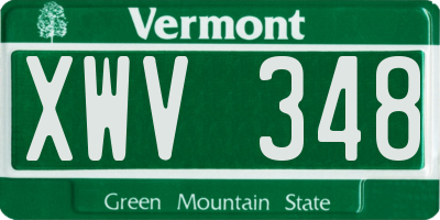 VT license plate XWV348