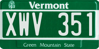 VT license plate XWV351