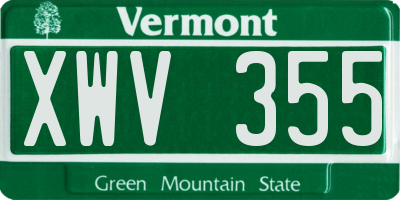 VT license plate XWV355