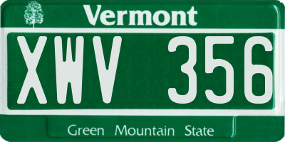 VT license plate XWV356