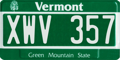 VT license plate XWV357