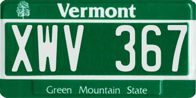 VT license plate XWV367
