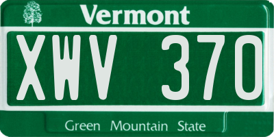 VT license plate XWV370