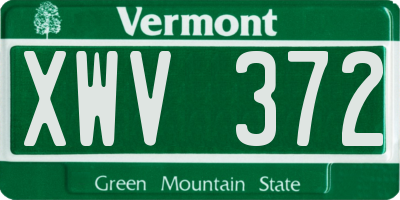 VT license plate XWV372
