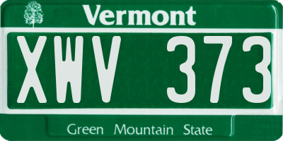 VT license plate XWV373