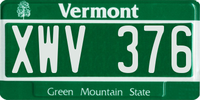 VT license plate XWV376
