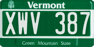 VT license plate XWV387