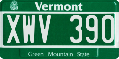 VT license plate XWV390