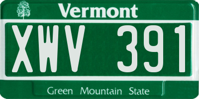 VT license plate XWV391