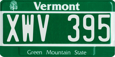 VT license plate XWV395