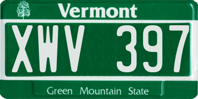 VT license plate XWV397