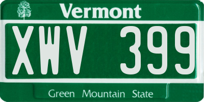 VT license plate XWV399