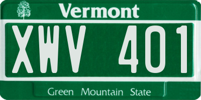 VT license plate XWV401