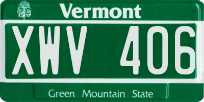 VT license plate XWV406