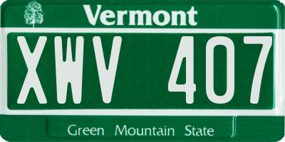 VT license plate XWV407