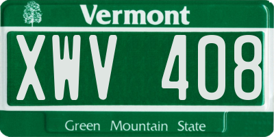 VT license plate XWV408