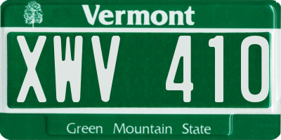 VT license plate XWV410