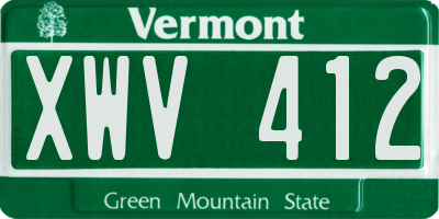 VT license plate XWV412