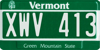 VT license plate XWV413