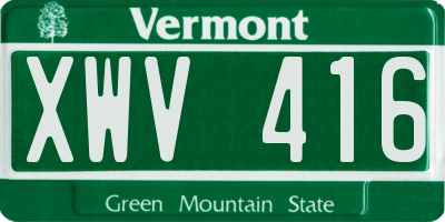 VT license plate XWV416
