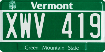 VT license plate XWV419