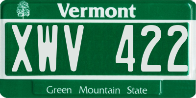 VT license plate XWV422