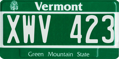 VT license plate XWV423