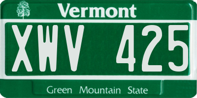 VT license plate XWV425