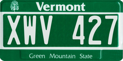 VT license plate XWV427
