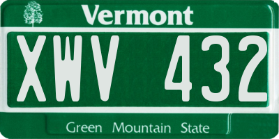 VT license plate XWV432