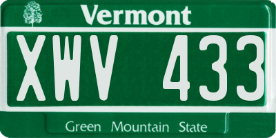 VT license plate XWV433