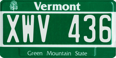VT license plate XWV436