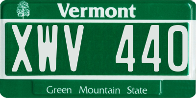 VT license plate XWV440