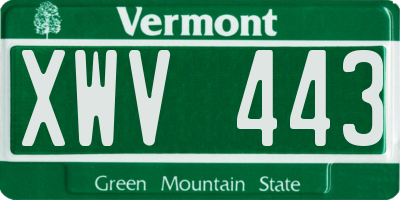 VT license plate XWV443