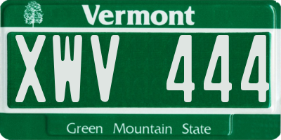 VT license plate XWV444