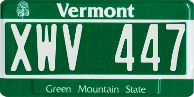 VT license plate XWV447