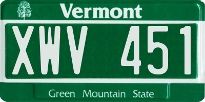 VT license plate XWV451