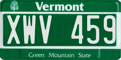 VT license plate XWV459