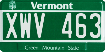 VT license plate XWV463