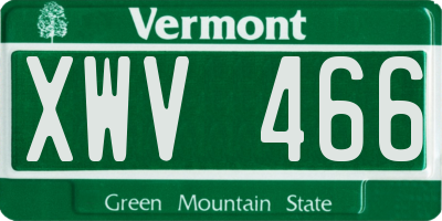 VT license plate XWV466