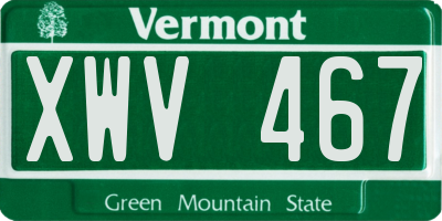 VT license plate XWV467
