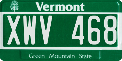 VT license plate XWV468