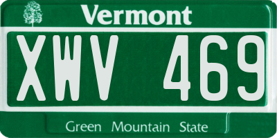 VT license plate XWV469