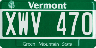 VT license plate XWV470
