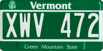 VT license plate XWV472