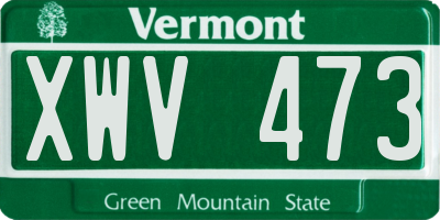 VT license plate XWV473